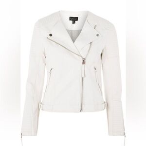 Topshop White Biker Jacket